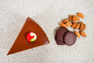 Chocolate cake top view