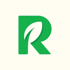 Letter R Eco set logo