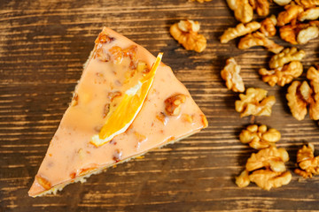 Orange cake top view