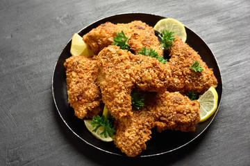 Fried breaded chicken wings