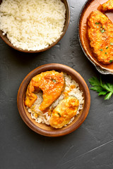 Fish curry with rice