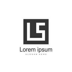 Initial Letter LS Logo template design. Minimalist letter logo