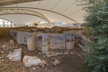 Tarxien, Malta. Ruins of a prehistoric megalithic temple (UNESCO), 3250 - 2800 BC