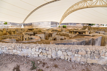 Tarxien, Malta. General view of the temple complex (UNESCO), about 3 thousand years BC