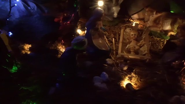 Christmas Nativity scene in the dark