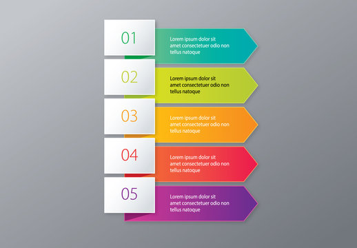 Colorful Business Infographic with Arrow Banners Layout