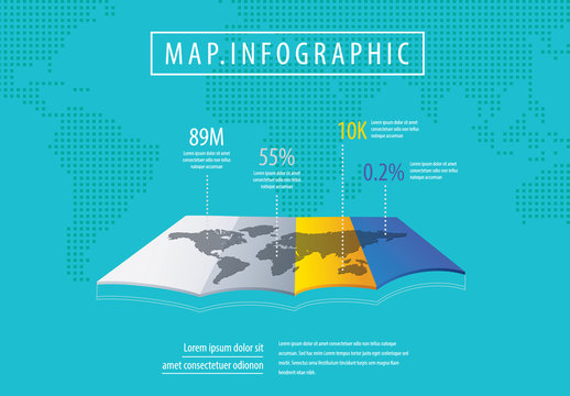 Map and World Infographic Layout
