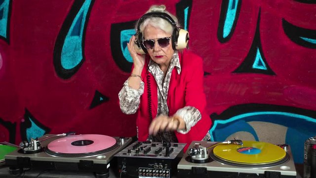 grandma dj graffiti disco party music