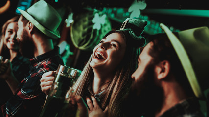 Young Company Are Celebrating St Patrick's Day.