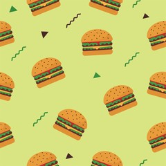 Colorful seamless background with hamburger pattern 