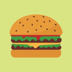 hamburger isolated on white background