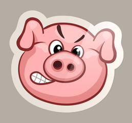 Evil pig sticker