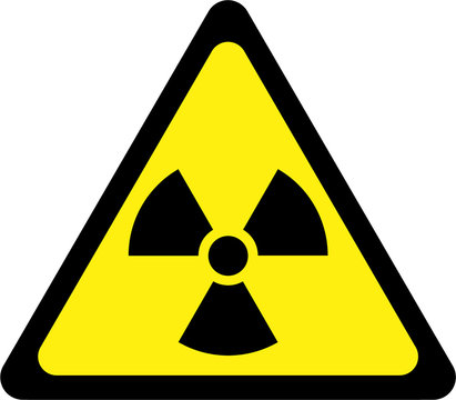 Warning sign with radiation