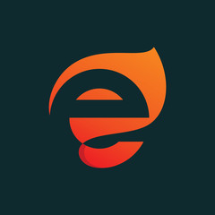 Letter E Fire Set Logo