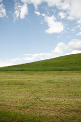 Meadow against Cloudy Sky, Landscape, Nature, Backgrounds