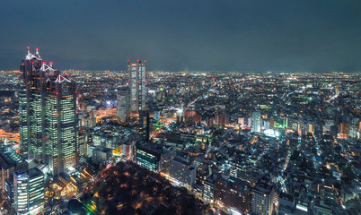都庁から眺める東京都市風景　夜景