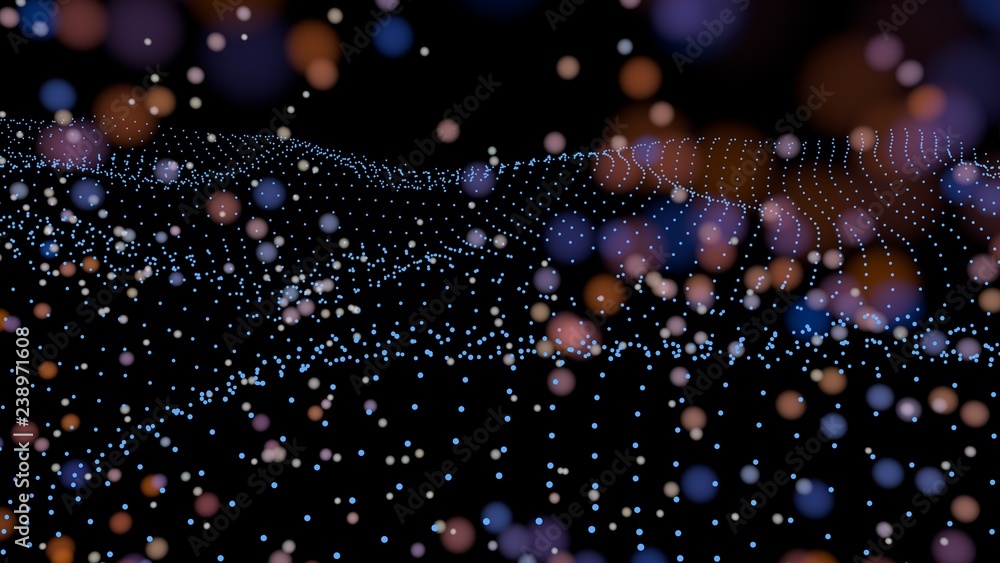 Aufkleber wireframe polygonal landscape. mountains with connected lines and dots