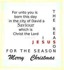 Jesus is the reason for the season Christmas bible quote card