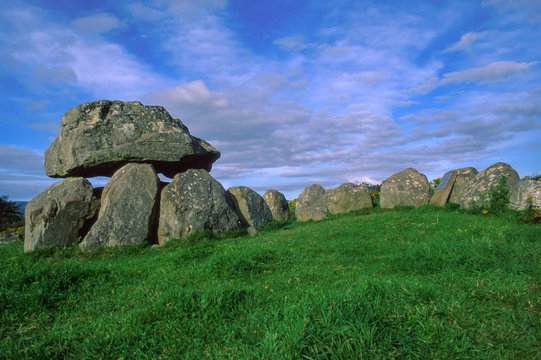Tomb 7, Carrowmore, on the Knocknarea Peninsula in County Sligo, a site of prehistoric funeral rituals located on the hill, Ireland