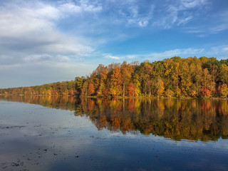 Clopper Lake, MD autumn mirror