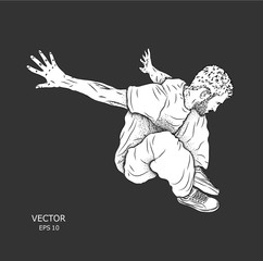 Parkour Jumping man. Outdoor sport. Vector illustration