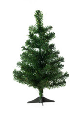 Green Christmas tree isolated on white