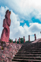 Landscape of the beautiful Otomi ceremonial center in Mexico