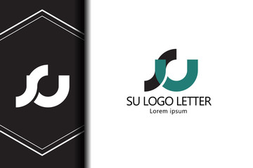 alphabet  logo letter SU with combination, lowercase for business - vector