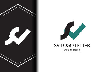 alphabet  logo letter SV with combination, lowercase for business - vector