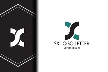 alphabet  logo letter SXwith combination, lowercase for business - vector