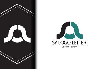 alphabet  logo letter SY with combination, lowercase for business - vector