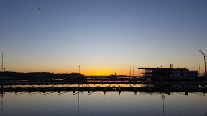 Sunrise in Karlskrona harbor