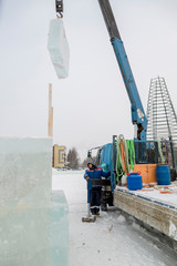 Portrait of a hydraulic crane operating worker