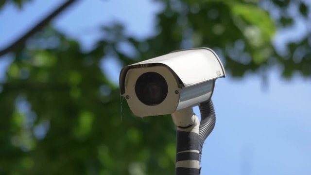 Security camera in 4K slow motion 60fps