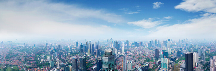Beautiful Jakarta city skyline at morning