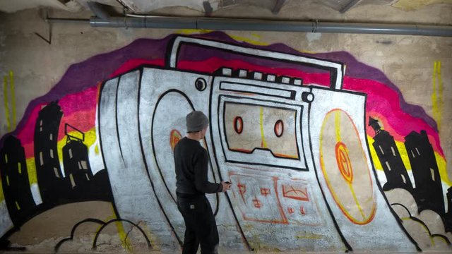 ghettoblaster graffiti stereo music artist painting