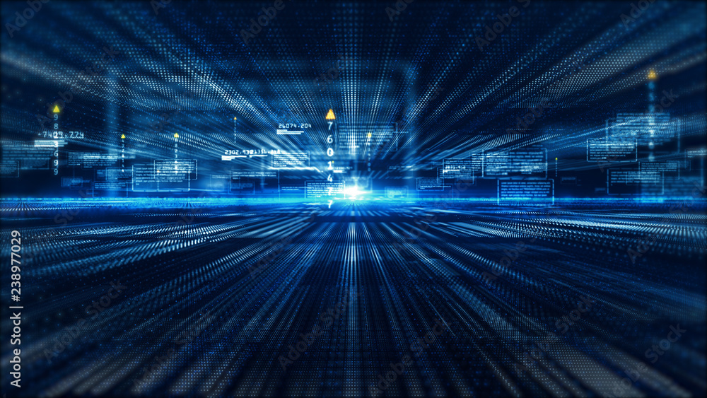 Poster hi-tech digital display holographic information abstract background