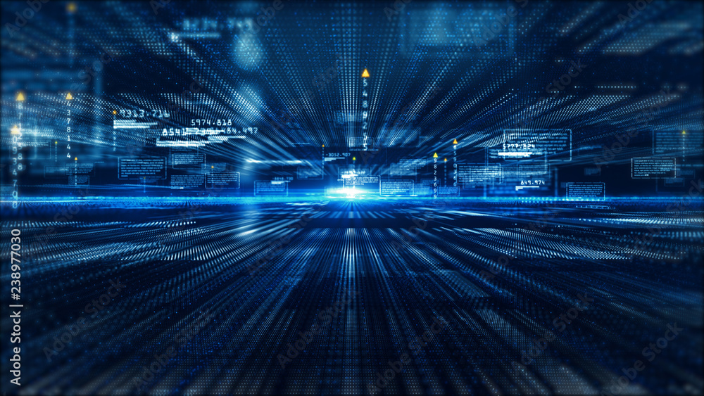 Poster hi-tech digital display holographic information abstract background
