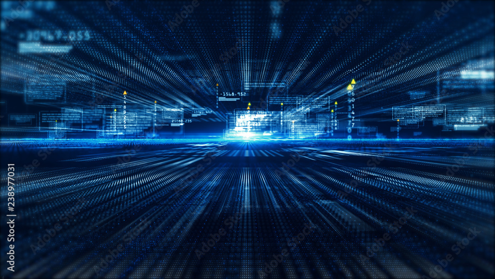 Poster hi-tech digital display holographic information abstract background