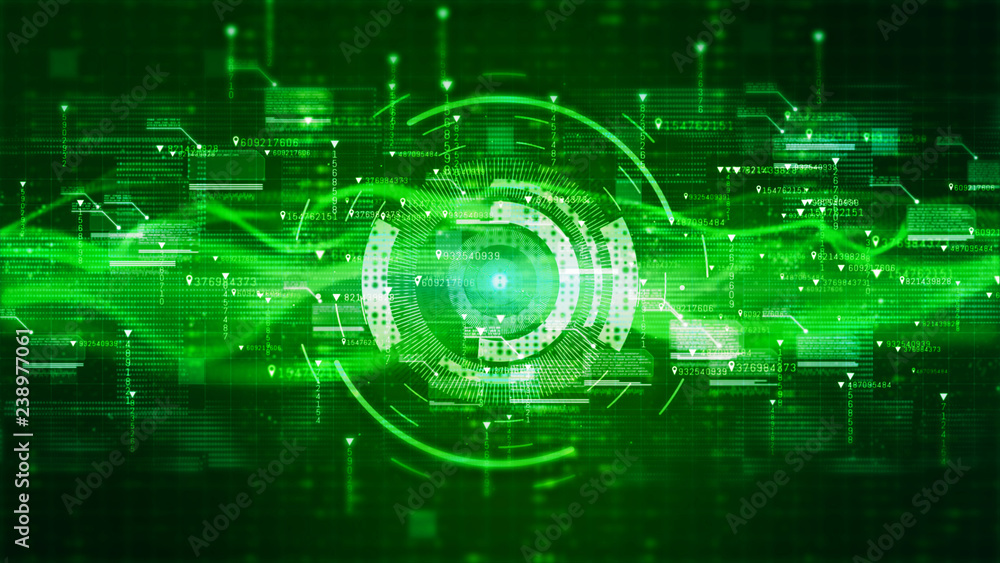 Poster hi-tech hud digital display holographic background. motion graphics technology concept
