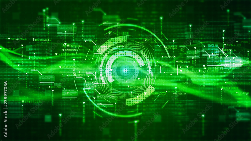 Fototapete hi-tech hud digital display holographic background. motion graphics technology concept