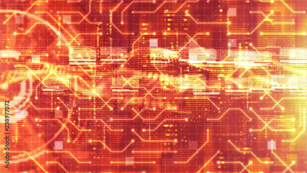 Poster hi-tech hud digital and circuit display holographic background. technology concept