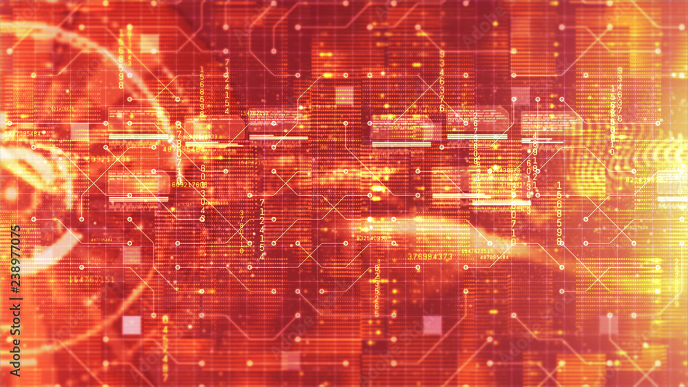 Poster hi-tech hud digital and circuit display holographic background. technology concept