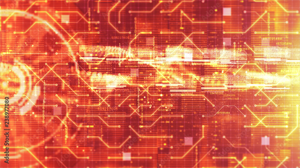 Poster hi-tech hud digital and circuit display holographic background. technology concept