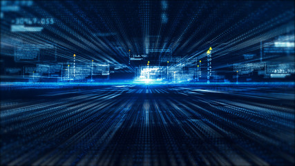 Hi-Tech digital display holographic information abstract background