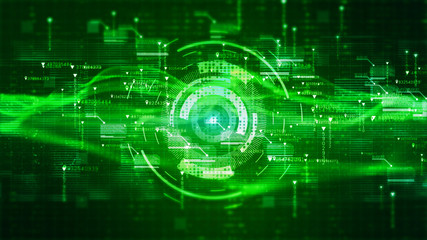 Hi-Tech HUD digital display holographic background. Motion graphics technology concept