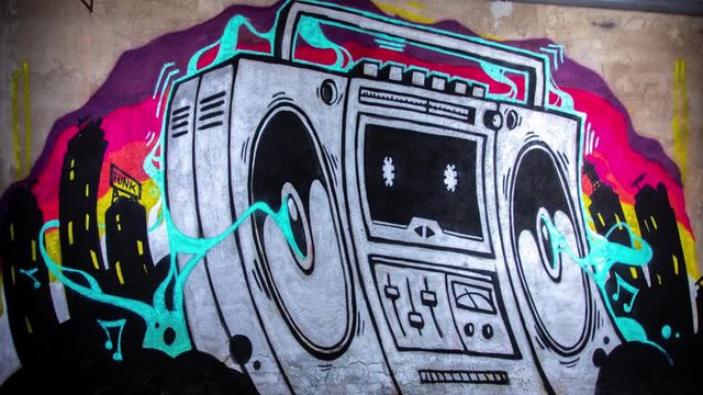 ghettoblaster graffiti stereo music artist painting
