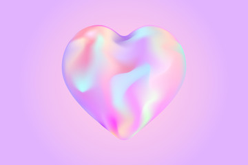 holographic fluid liquid heart. stock vector illustration clipart