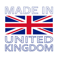 made in United Kingdom logo with bar code, logo prodotto nel Regno unito con codice a barre
