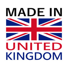 made in United Kingdom logo with bar code, logo prodotto nel Regno unito con codice a barre